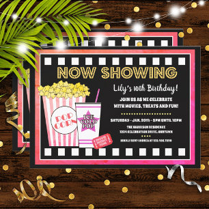 Convite de aniversário da Noite de Filme