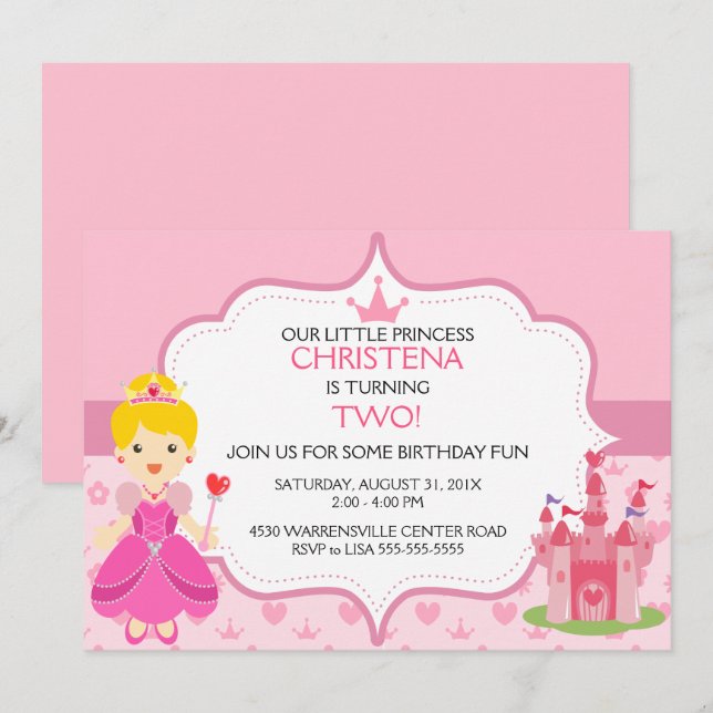 Convite de Aniversário da Nossa Princesinha (NL) (Frente/Verso)
