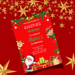 Convite de Aniversário da Oficina do Papai Noel