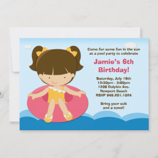 Convite de aniversário da Piscina
