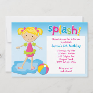 Convite de aniversário da Piscina