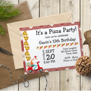 Convite de Aniversário da Pizza