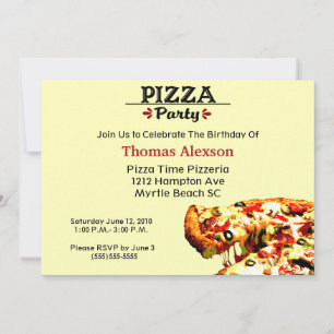 Convite de Aniversário da Pizza Party