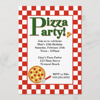 Convite de Aniversário da Pizza Party