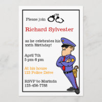 Convite de aniversário da polícia