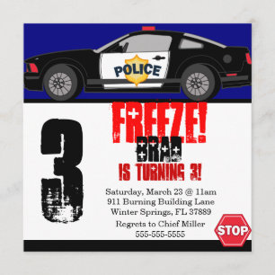 Convite de aniversário da Polícia de Trendência Bo