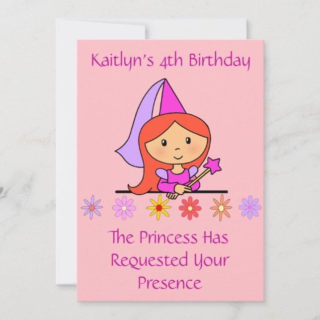 Convite de Aniversário da Princesa (Frente)