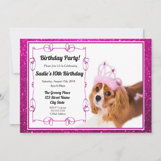 Convite de Aniversário da Princesa Cavalier King C (Frente)