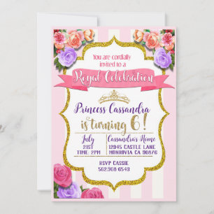 Convite de aniversário da Princesa de Celebração R