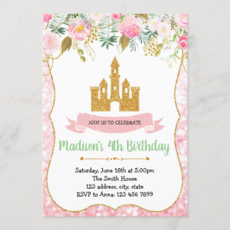 convite de aniversário da princesa do Castelo