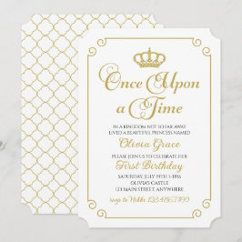 Convite de Aniversário da Princesa Dourada Era Uma