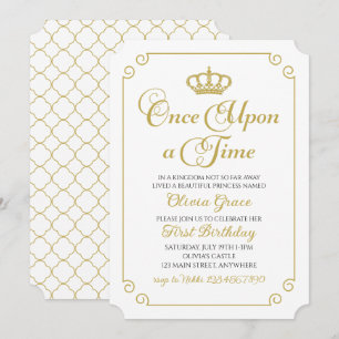 Convite de Aniversário da Princesa Dourada Era Uma