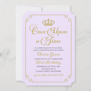 Convite de Aniversário da Princesa Dourada Era Uma