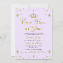Convite de Aniversário da Princesa Dourada Era Uma