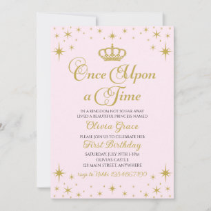 Convite de Aniversário da Princesa Dourada Era Uma