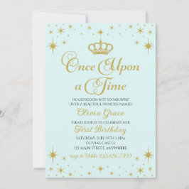 Convite de Aniversário da Princesa Dourada Era Uma