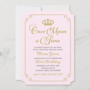 Convite de Aniversário da Princesa Dourada Era Uma