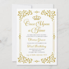 Convite de Aniversário da Princesa Dourada Era Uma