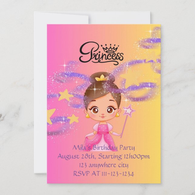 convite de aniversário da princesa,download digita (Frente)