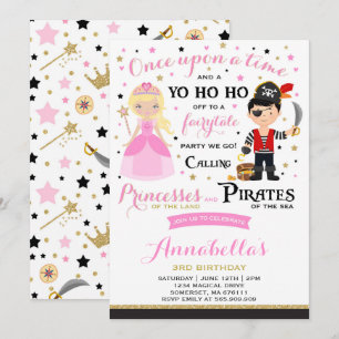 Convite De Aniversário Da Princesa E Pirata