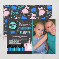Convite De Aniversário Da Princesa E Super-Herói