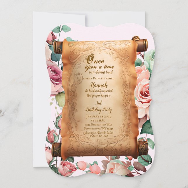 Convite de Aniversário da Princesa Encantada (Frente)