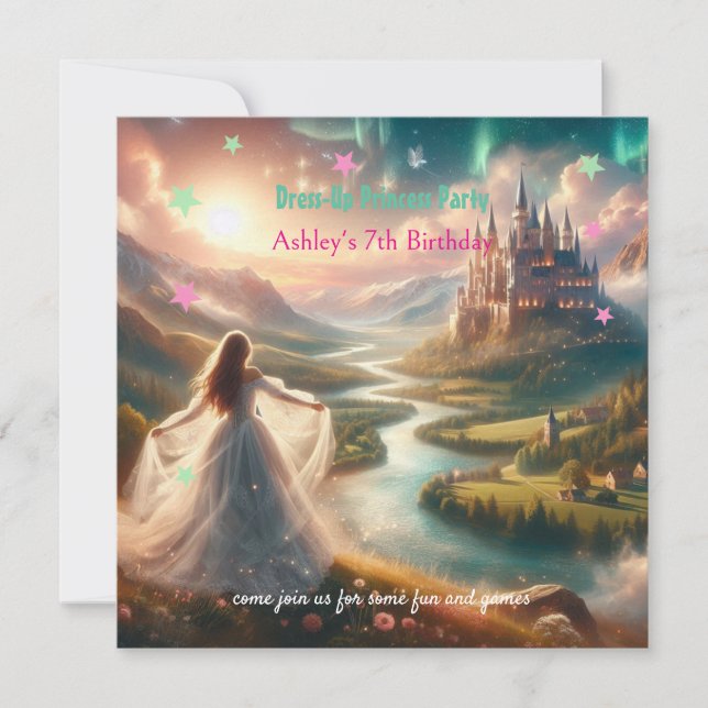 Convite de Aniversário da Princesa Encantada (Frente)