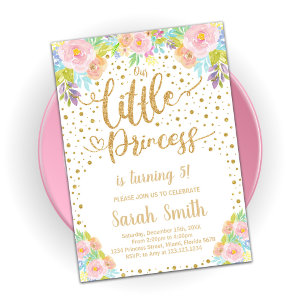 Convite de aniversário da Princesa Glitter