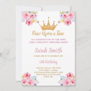 Convite de aniversário da Princesa Glitter