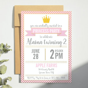 Convite de Aniversário da Princesa Princesa de Ou