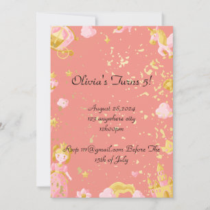 convite de aniversário da princesa rosa