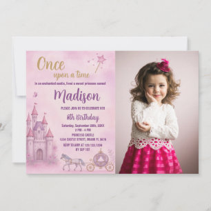 Convite de aniversário da Princesa Rosa, com fotog