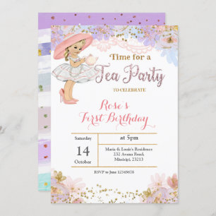Convite de Aniversário da Princesa Tea Party
