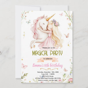 Convite de Aniversário da Princesa Unicórnio