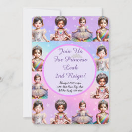 Convite de Aniversário da Rainbow Princess