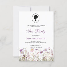 Convite de aniversário da Regency Garden Party