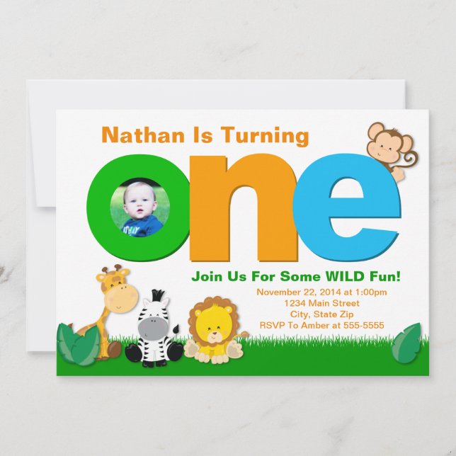 Convite de Aniversário da Selgle Safari, primeiro  (Frente)