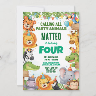 Convite de Aniversário da Selva