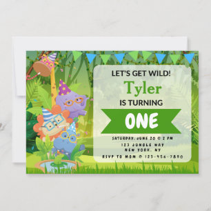 Convite de aniversário da selva