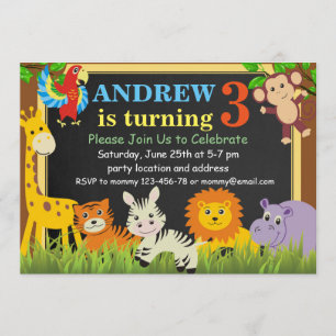 Convite de Aniversário da Selva,Convite de Aniver