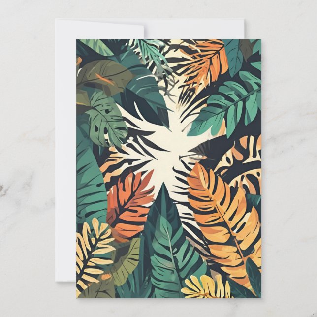 Convite de Aniversário da Selva Safari (Verso)