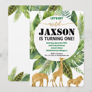 Convite de aniversário da selva Safari para o garo