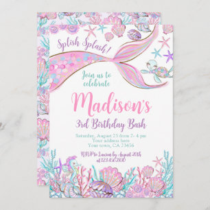 Convite de Aniversário da Sereia