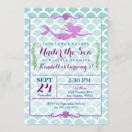 Convite de aniversário da Sereia