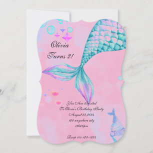 Convite de Aniversário da Sereia