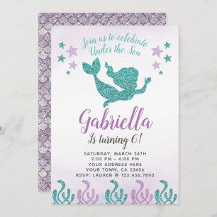 Convite de Aniversário da Sereia
