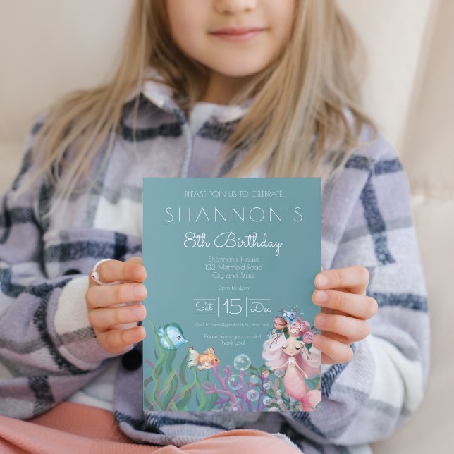 Convite de Aniversário da Sereia (Criador carregado)