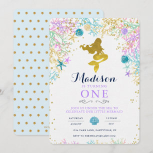 Convite de Aniversário da Sereia