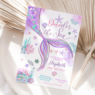Convite de Aniversário da Sereia Debaixo do Mar