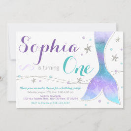 Convite de Aniversário da Sereia | Sob o mar